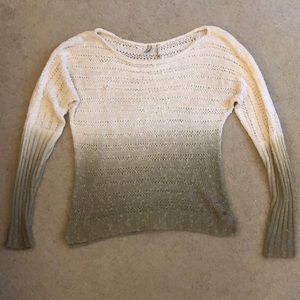 Guess Gray & White Woven Ombré Sweater